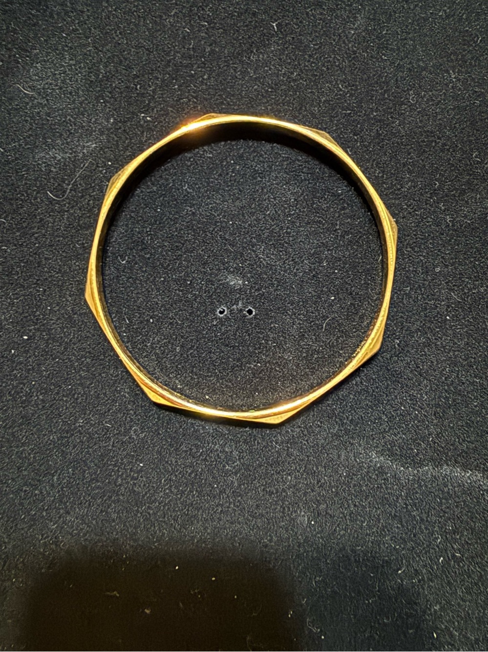 Gold Faceted Edge Bangle Bracelet